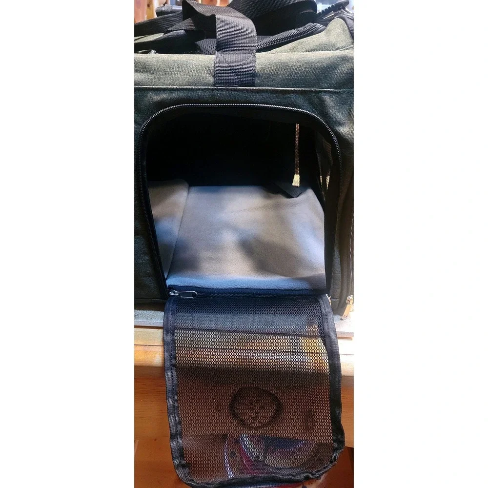 NEW Single/Double Olive Green Soft Side Pet Carrier Mesh Travel Bag with Pockets